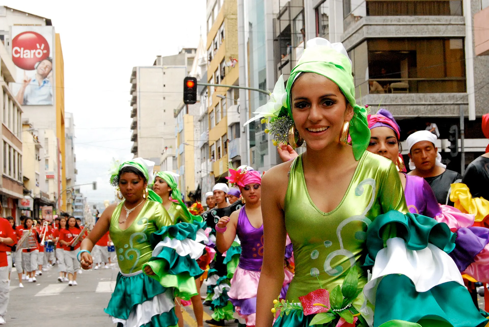 A Carnaval parade in Ambato