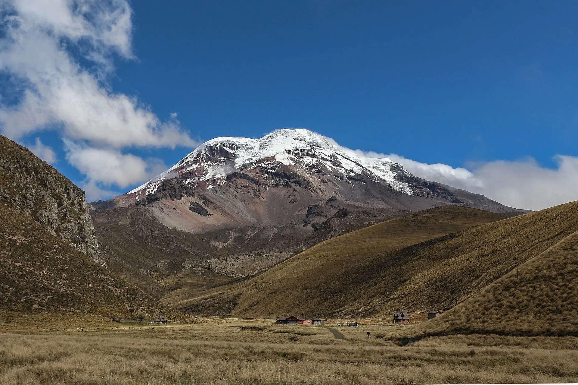 The snow-covered summit of Chimborazo