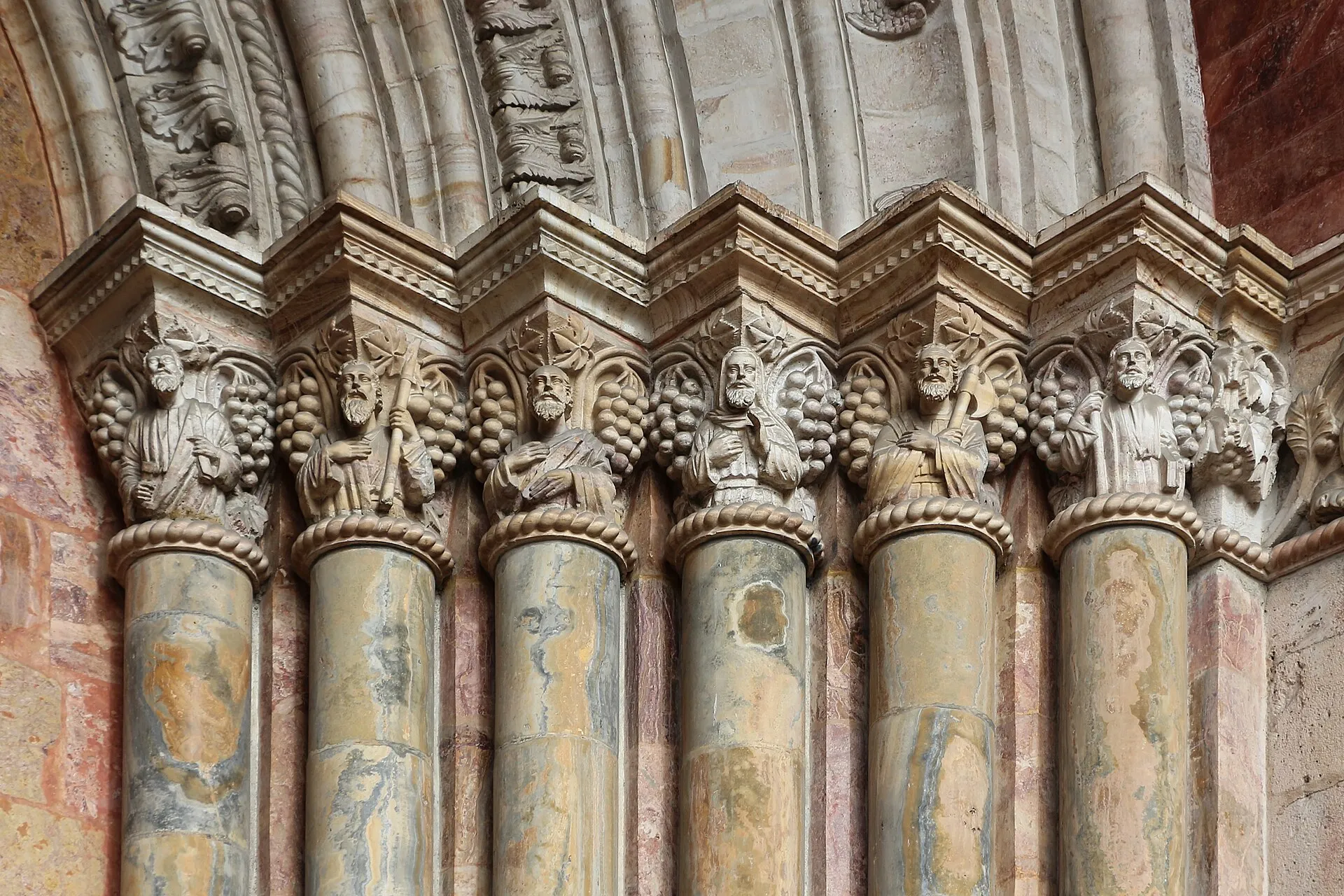 Stone apostles on the facade of Cuenca’s New Cathedral