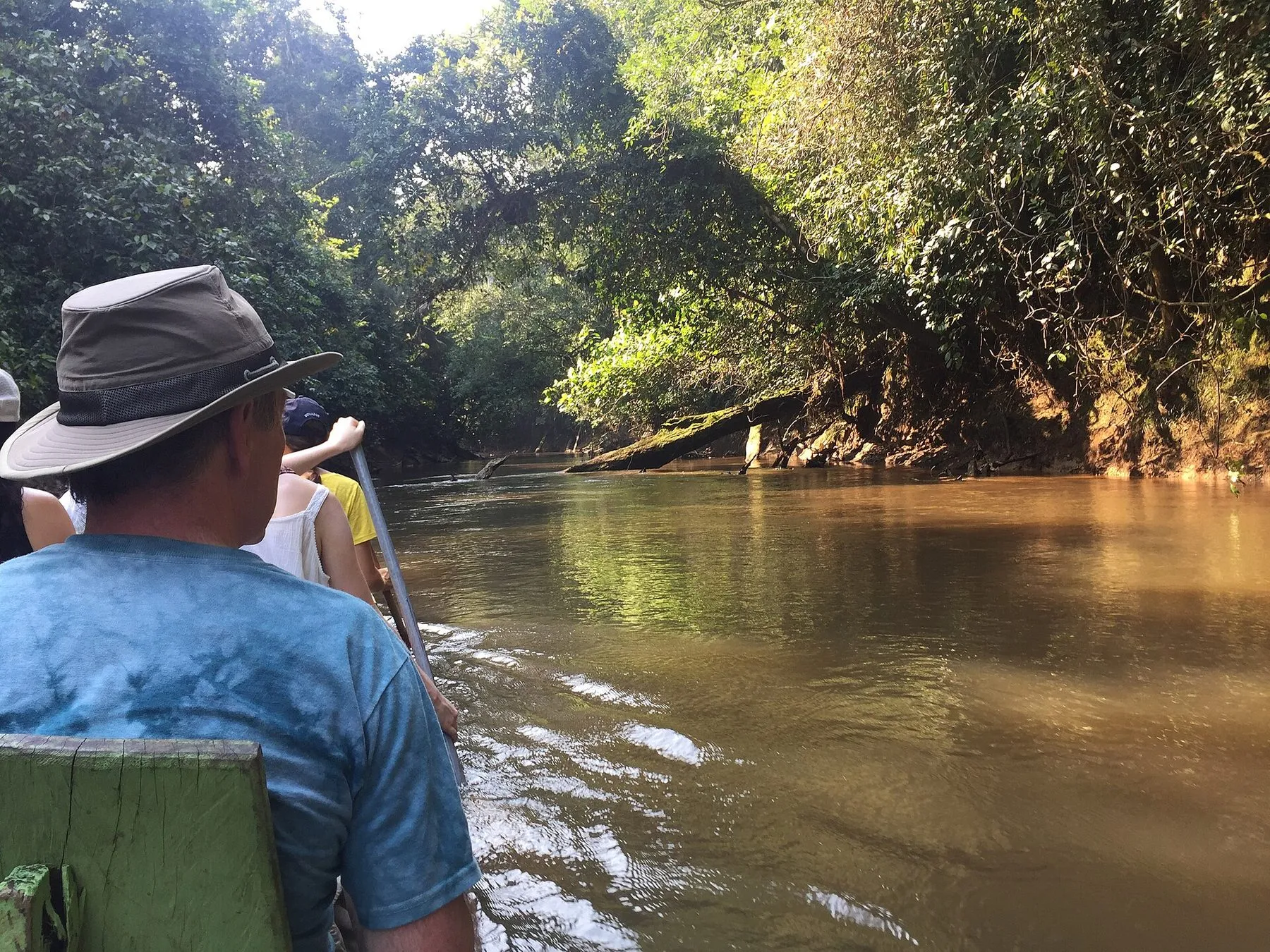 A canoe on the Cuyabeno River in the Ecuadorian Amazon
