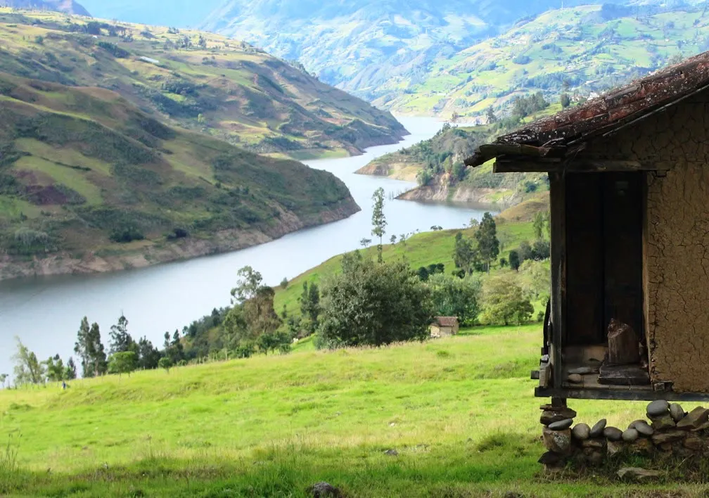 The Mazar reservoir in the Paute hydroelectric complex, northeastern Azuay