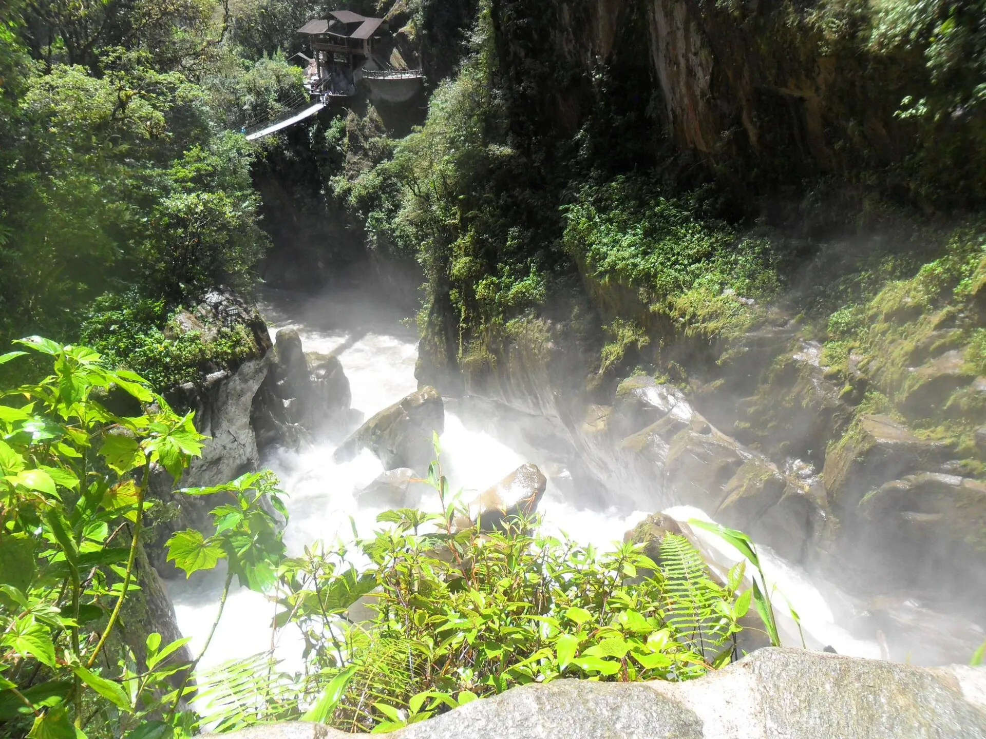 The gorge and waterfall of Pailón del Diablo, near Baños